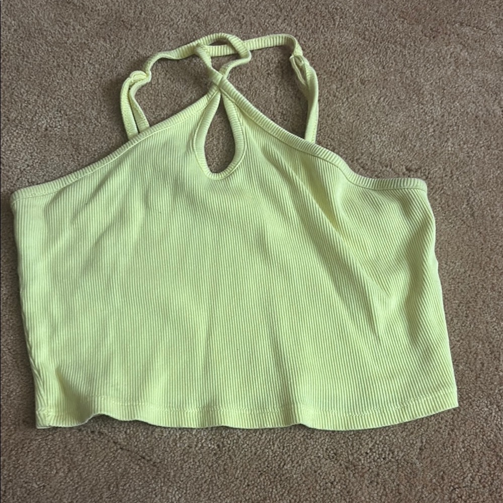 Lime Green Ribbed Women's Top